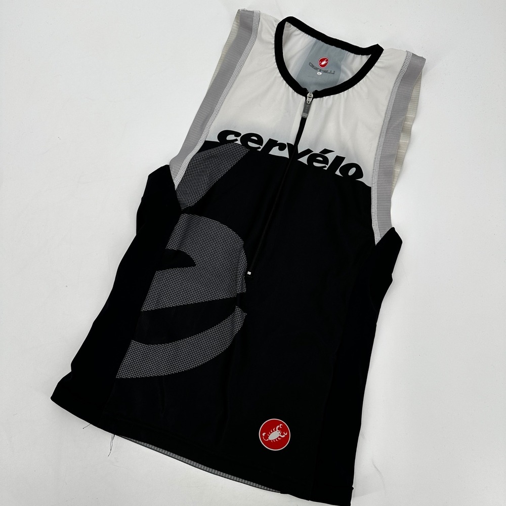 Castelli Cervelo Womens Sleeveless Cycling Jersey Black White Size Large Racing
